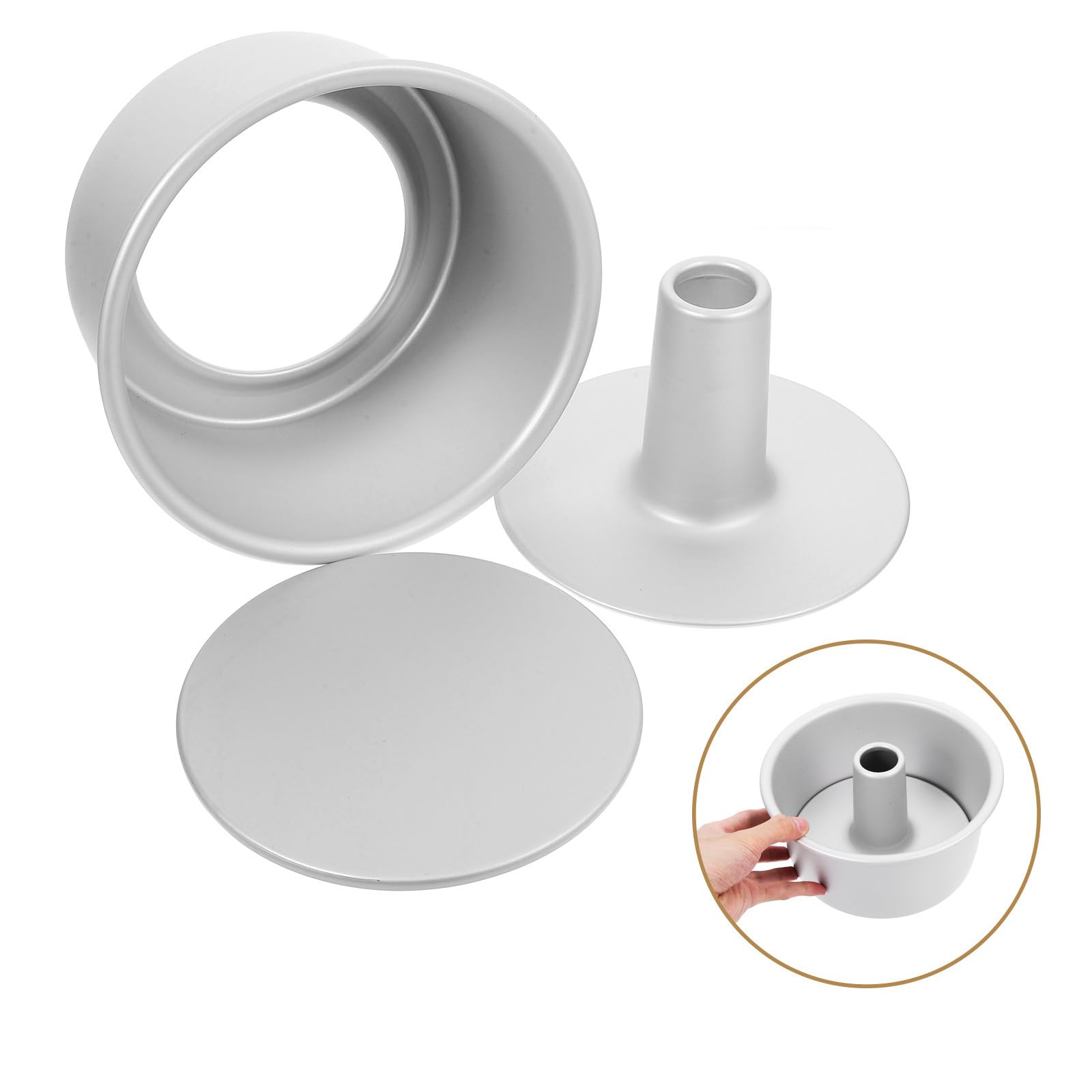 iplusmile Runde Backform aus Aluminium mit Abnehmbarem Boden Kuchenform für Torten und Zahlentorten Hohle Backform zum Backen und Transportieren