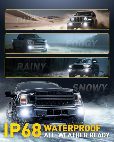 Image of AUXITO H11 H8 LED Fog Light Bulbs 6500K White 500% High Brightness H11 /H16 /H8 LED CSP Chips DRL Replacement, 360 Full Illumination Non-Polarity Pack of 2