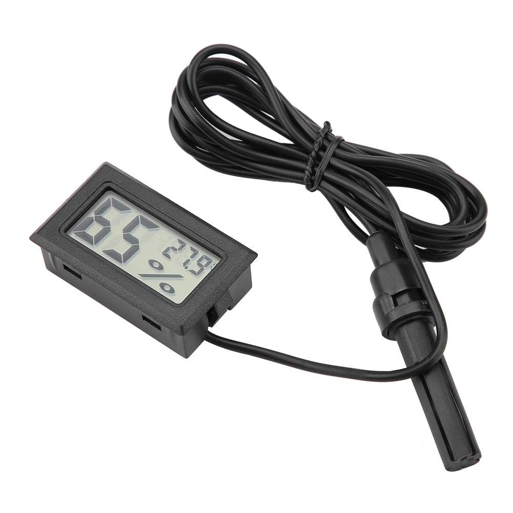 Thermomètre Hygromètre Numérique LCD, Moniteur de Température et d'Humidité avec Sonde Externe pour Incubateurs, Terrariums, Aquariums