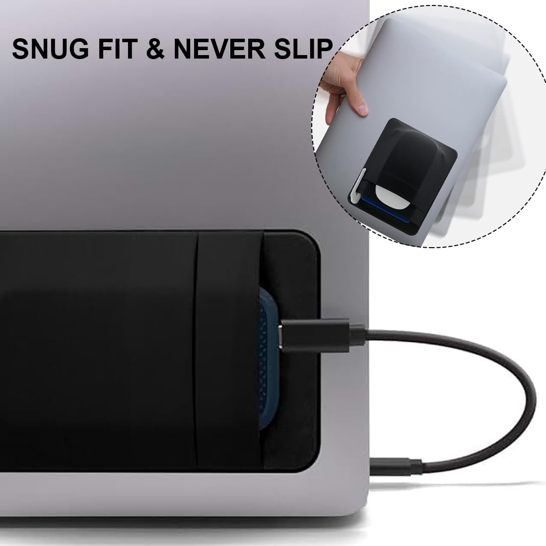 Custodia Hard Disk Esterno SSD, Custodia a 2 Tasche per Laptop con Adesivo Riutilizzabile, Protegge Il Disco Rigido, Nero