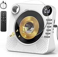 Greadio CD Player Tragbar mit Bluetooth 5.1, Kinder CD Spieler mit Lautsprecher, Fernbedienung, HiFi-Sound, Staubschutz, AUX/USB-Wiedergabe, Tragbarer cd Player für Zuhause (Weiß)