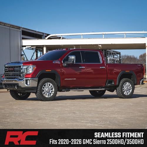 Image of Rough Country Mud Flap Delete for GMC Sierra 2500HD /3500HD (2020-2026) 2WD /4WD - Front & Rear Mud Flap Removal Kit, Sleek Look & Added Tire Clearance