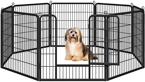 Yaheetech Wide Panel Dog Playpen, 8 Panels 32 inch High Pet Pen w...