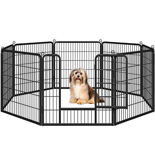 Yaheetech-Heavy-Duty-Extra-Wide-Dog-Playpen-8-Panels-Outdoor-Pet-Fence-for-LargeMediumSmall-Animals-Foldable-Puppy-Exercise-Pen-for-GardenYardRVCamping-32-Inch-Height-x-32-Inch-Width