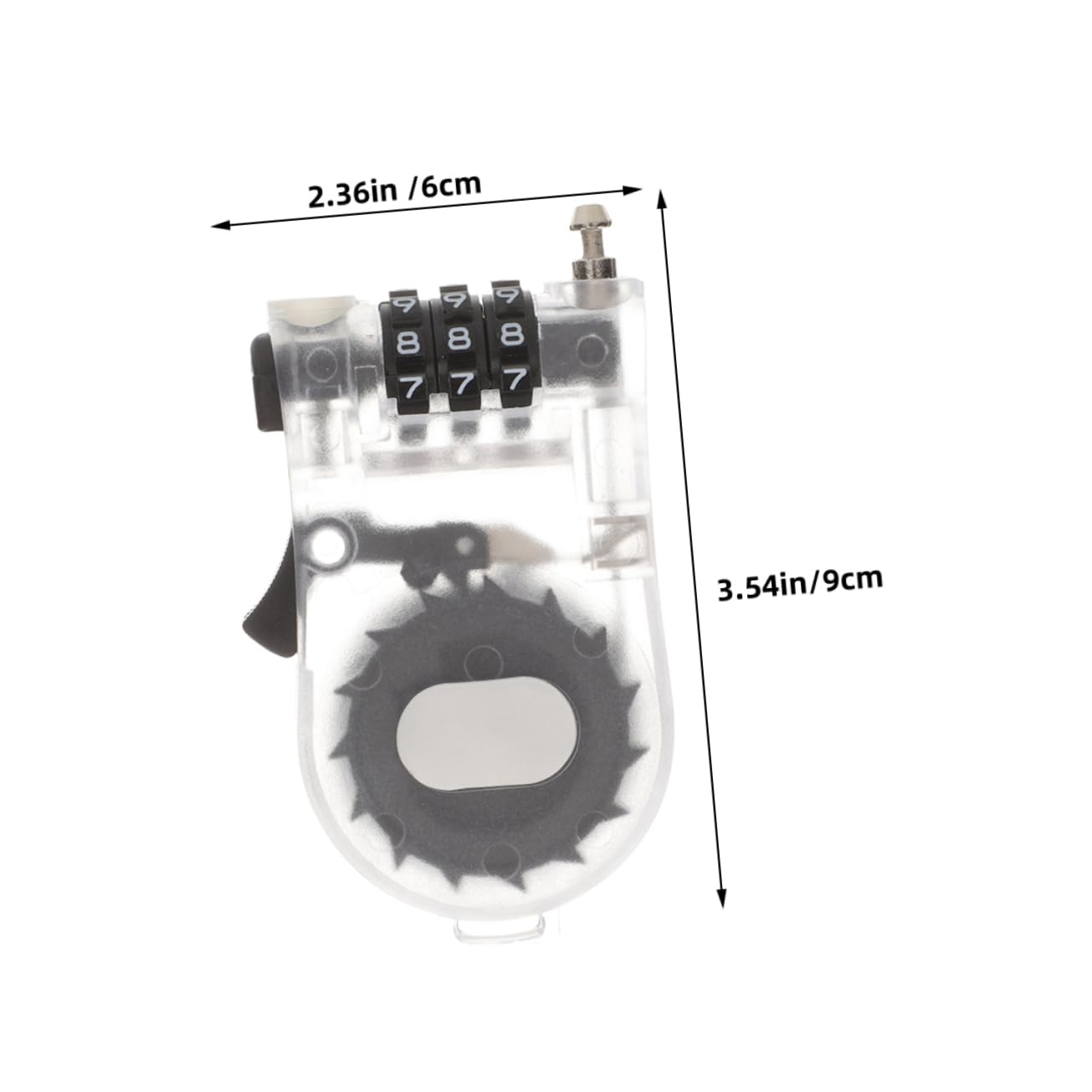Totority 2Pcs Portable Multi Function Cable Lock Snowboard and Bike Security Lock Easy to Use Theft Lock for Bicycles Motorcycles Skis and More Transparent