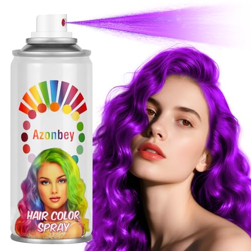 Temporary Hair Color Spray for Kids Women Men, Non-Sticky Hair Color Dye, Non-Damaging Hair Dye,Instant Vivid Colored Hair Spray,4.23Oz Hairspray for Diy Halloween,Party,Cosplay,Christmas (Purple)
