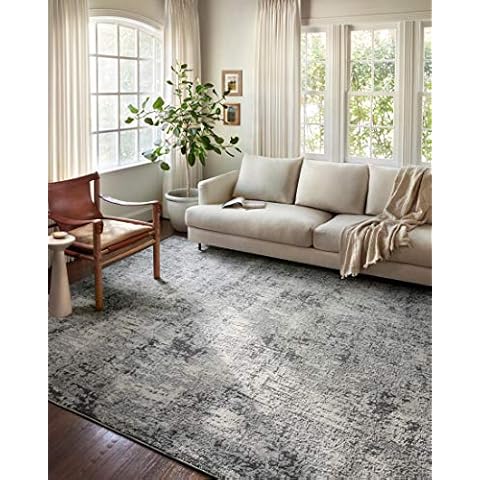 Loloi II Austen Collection AUS-01 Pebble/Charcoal 7'-10" x 10'-6" Area Rug Cover