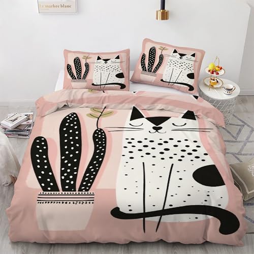 Housse de couette rose en microfibre douce avec zip 90x190 - 2