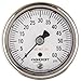 Ashcroft Duralife Type 1009SW Stainless Steel Case Dry Filled Pressure Gauge, Clean for Gaseous Oxygen Service, Stainless Steel Tube and Socket, 2-1/2" Dial Size, 1/4" NPT Lower Back Connection, 0/60 psi Pressure Range