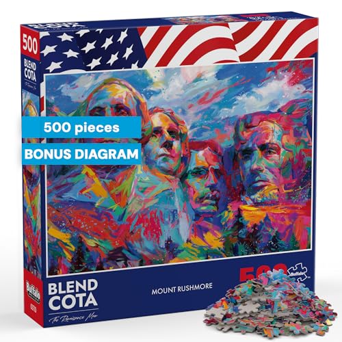 Buffalo Games - Mount Rushmore - Rompecabezas de 500 Piezas para Adultos | Arte de Blend Cota, Hecho en USA miniatura 1