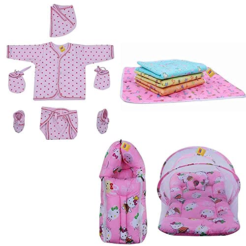 Image of Infantbond 11 in 1 New Born Baby Gift Pack | Combo Set | New Born Baby Items| New Born Baby Products All (0-3 Months)(Pink Teddy) (11 in 1)