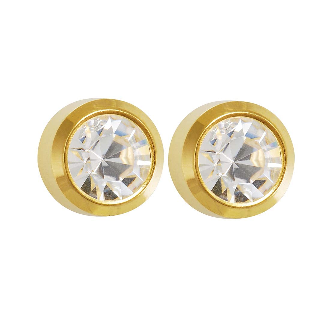 3MM April – Crystal Bezel 24K Pure Gold Plated Ear Studs | Hypoallergenic | Ideal for every day wear (B08B41W6CX) Amazon Price History, Amazon Price Tracker
