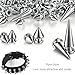354 Pieces Punk Spikes and Studs Kit - 8 Sizes Cone Spikes, Metal Tree Spikes Studs for Leathercraft, Punk Clothing DIY Accessories (Silver)