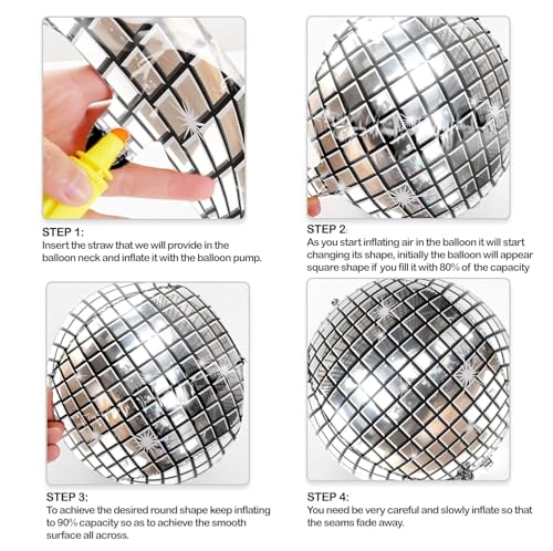 Image of 6pcs Retro Disco Theme Decorations Ball Balloons for Party Decor Party Decorations for 70s 80s 90s Themed (Pack Of 6, Silver)
