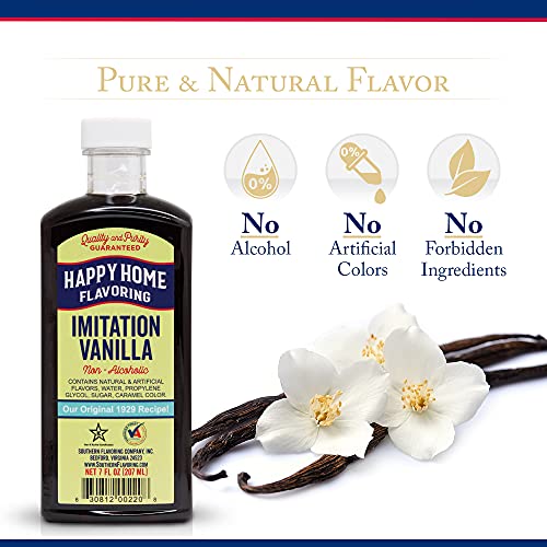 Happy Home Imitation Vanilla Flavoring, Non-Alcoholic, Certified Kosher, 7 Oz. #TOP1