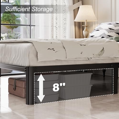 Lutown-Teen 10 Inch King Bed Frame with Rounded Corner Legs, 2000 LBS Heavy Duty Metal King Size Platform Bed Frame No Box Spring Needed, Noise Free, Easy Assembly, Black by Lutown-Teen - Image 8