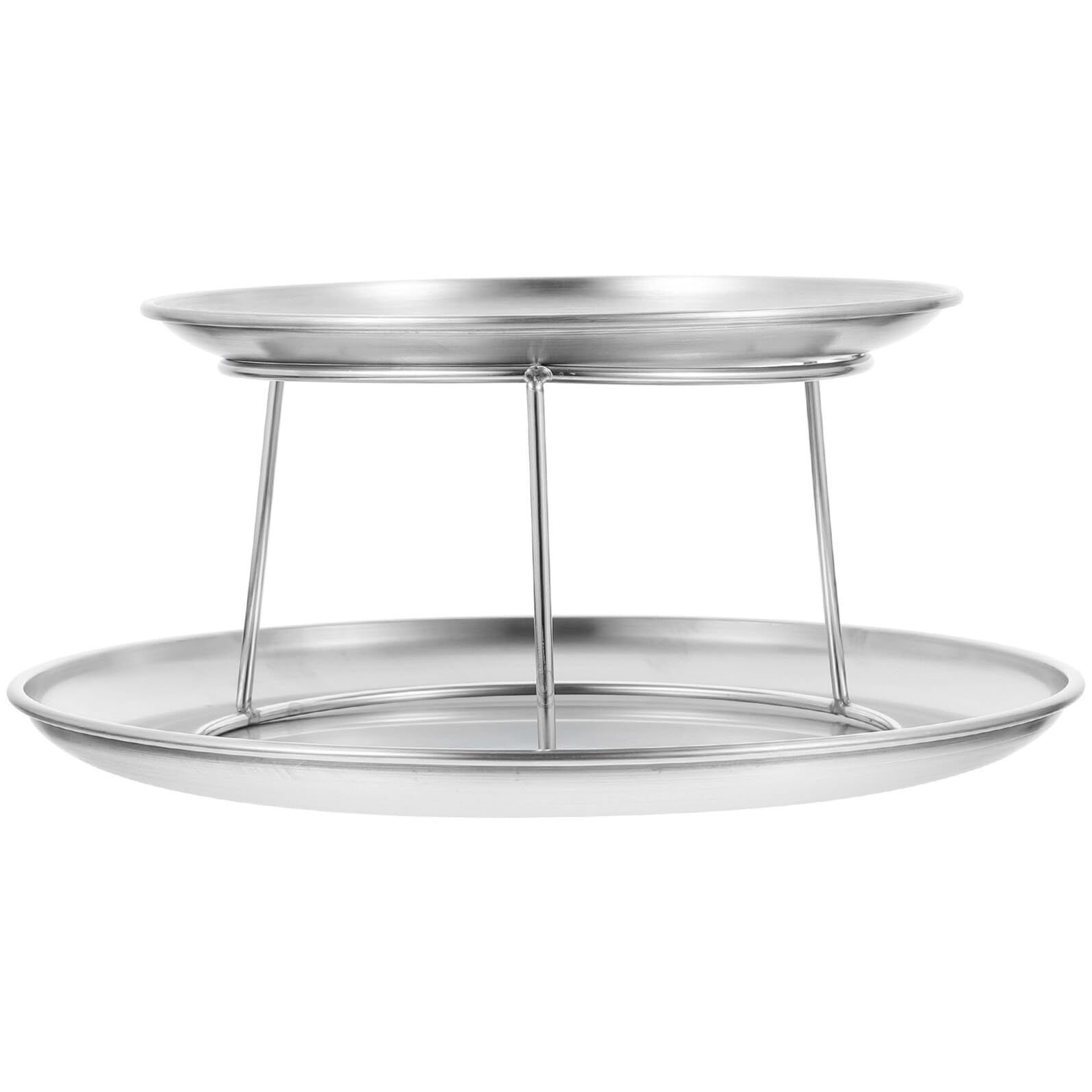 Set da Esposizione per Tavolo da Dessert in Acciaio Inox 2 Livelli Vassoio da Portata per Antipasti e Cupcake Supporto Rustico per Feste di Matrimonio e Buffet