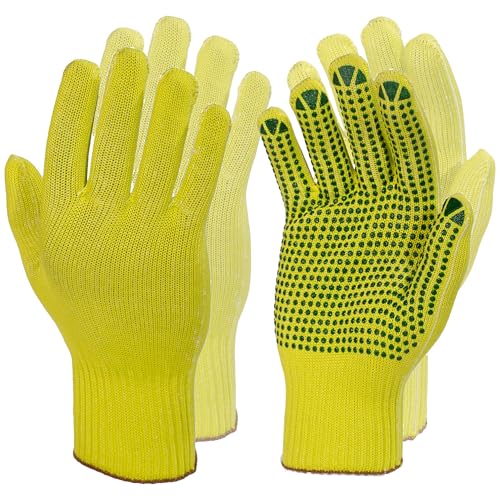 Easy Peasy Mate Lot de 2 paires de gants de travail haute visibilité prise ferme la sécurité au travail – Gants de travail homme constructeurs, construction, transport, bricolage et industrie