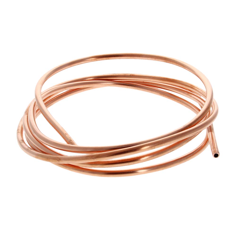 Othmro 5mm OD x 0.5mm Thickness 2m Length Refrigeration Tubes Soft Coil Copper Tubings for Refrigerator Freezer and Air Conditioner