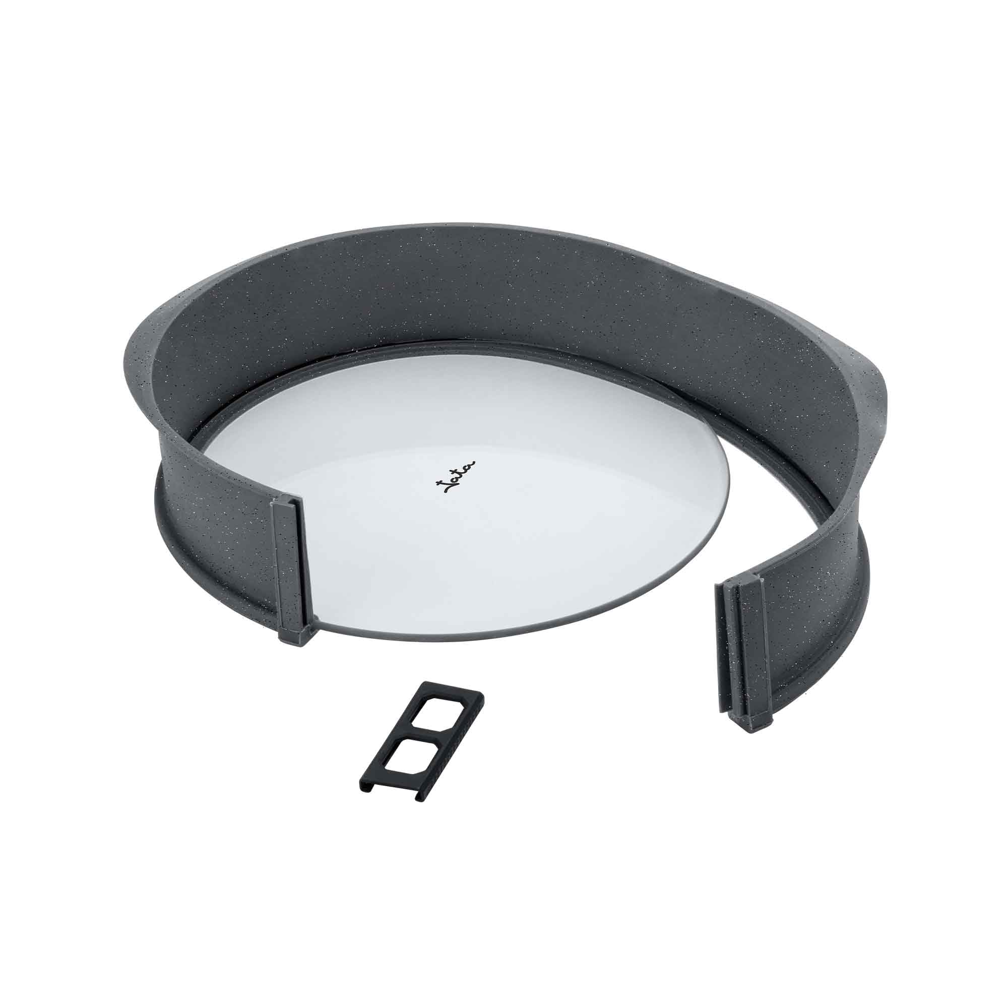 JATA HMOL1124 - Backform aus Silikon, Kuchenform, abnehmbar, Glasboden, antihaftbeschichtet, flexibel, geeignet für: Ofen, Gefrierschrank und Spülmaschine, BPA-frei, Durchmesser 26 cm, 6,4 cm