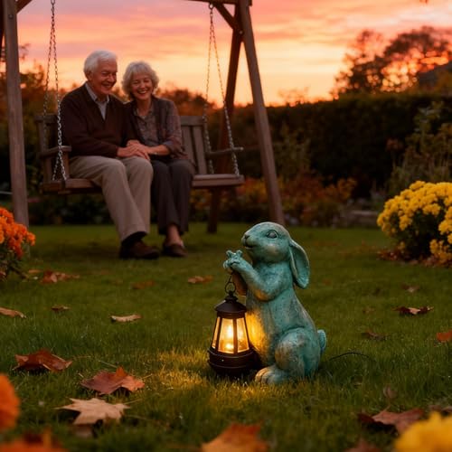 Décoration de jardin en forme de lapin solaire extérieur pour Noël et patio - 2