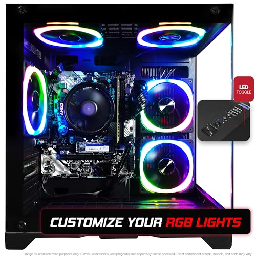 Image of SAAV Atlas Prebuilt Gaming PC Bundle Desktop Tower AMD Ryzen 5 8500G Radeon 740M Graphics 22in Monitor 16GB DDR5 256GB NVMe SSD WiFi 6 Windows 11 Black RGB Computer PC Gaming