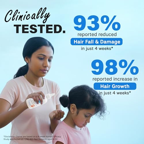 Image of Simply Kids Hair Oil for 4 to 12 years | 10 Coldpressed Oils Including Almond, Wheat germ & Jatamansi | Promotes Hair Growth, Reduces Hair Fall & Anti- Dandruff Hair Oil for Kids | SLS & Paraben Free | Dermatologically Tested Safe for Sensitive Skin | 175ml