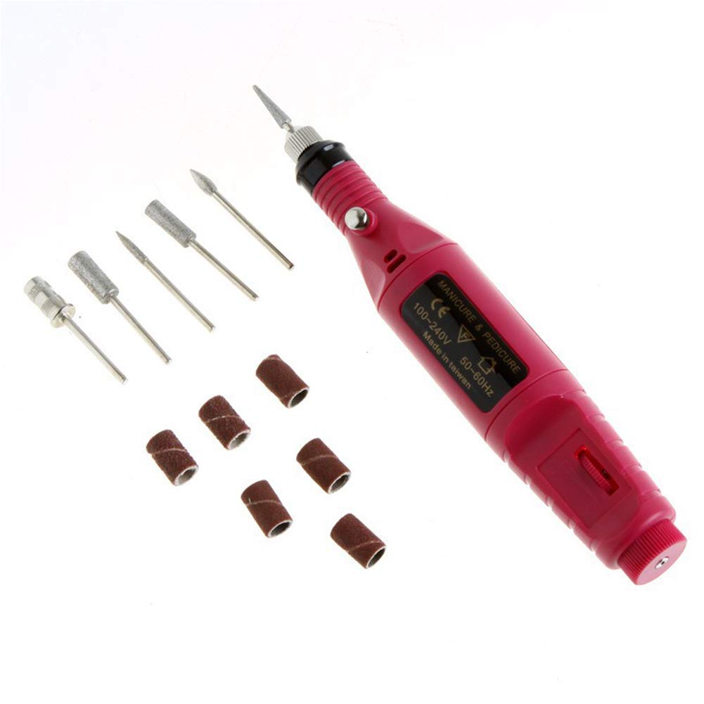 Fresa Unghie Lucidatrice Elettrica Professionale Unghie Negozio Unghie Casa Tipo Penna Rettificatrice Mini Macchina Scaricare Terapia Luce (3 Pezzi)