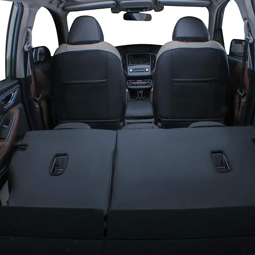 Vista 21 de EKR Fundas de asiento Santa Fe para Hyundai Santa Fe SE,SEL, XRT, Limited 2019-2023 y HEV Blue, SEL Premium 2021-2023 y PHEV SEL Convenience Cuero