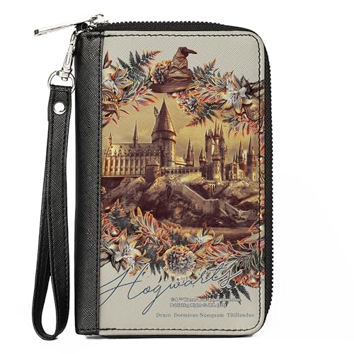 Buckle-Down Women's PU Zip Around Wallet Rectangle-Harry Potter, 7.5
