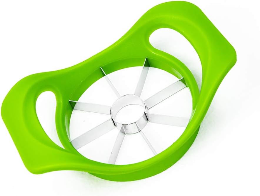 Apple Cutter, Apple Slicer, Apple Corer, 8 Sharp Blades, Upgraded Apple Slicer and Corer for Apples, (Large, Green), QoPiufly
