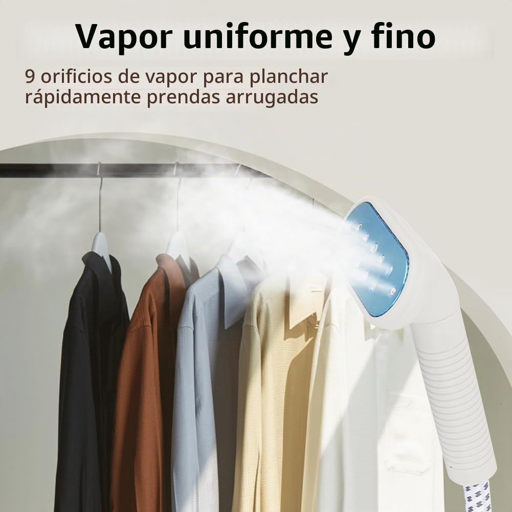 Vaporizador Vertical Profesional de Pie, 2000W, Tanque de Agua 1.8L, para Ropa, Trajes, Cortinas y Camisas