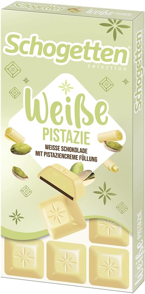 Weisse Pistazie (White Chocolate with Pistachio filling) 100g