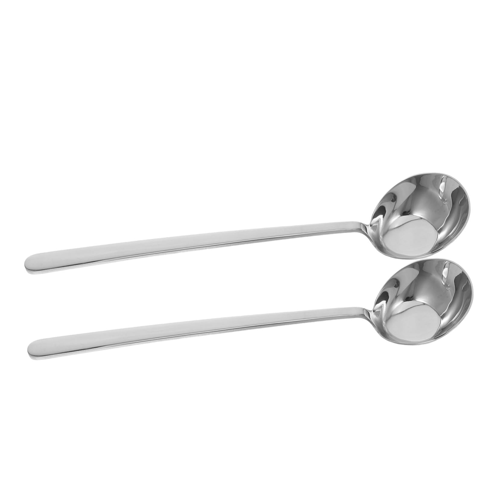 ABOOFAN 10 Piezas Mango Largo Con Cuchara Redonda De Oblicuo Cucharón Para Salsa De Acero Inoxidable Cuchara De Agitación Cucharón De Metal Acero Inoxidable 316 Plata