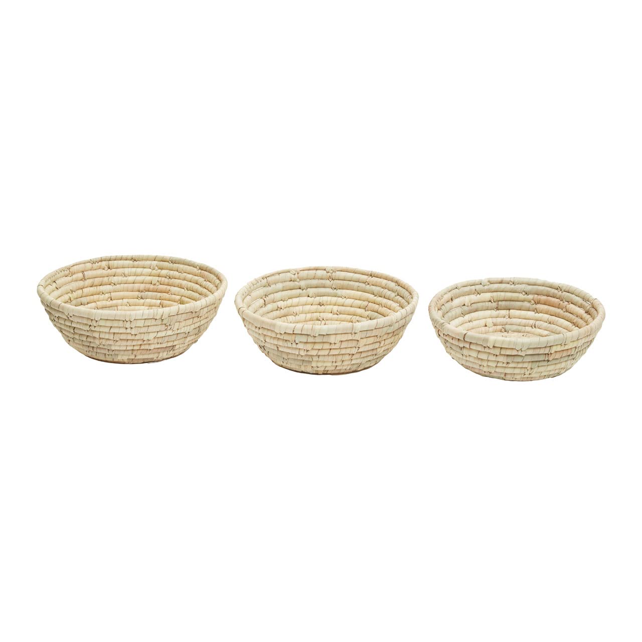 Premier Housewares Natural Round Palm Leaf Basket 3 Pack