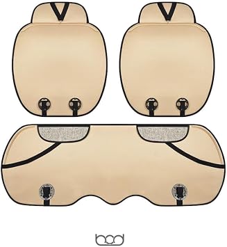 Bod Linen Sweatproof Car Seat Cushion Set Seat Protection Cover Waterside Series Front Back Set Black