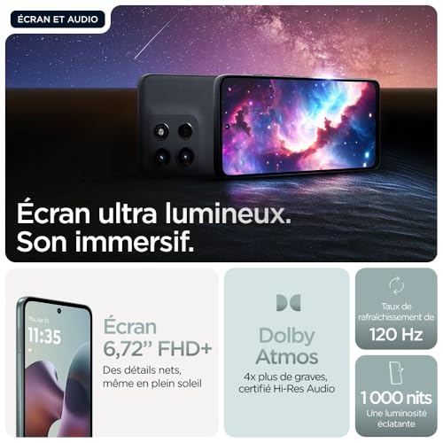 Motorola g 56 8 Smartphone debloqué écran 6 72" Appareil Photo 50 MP Batterie 5200 mAh Oyster Coque de Protection et câble USB C Inclus - vue 3