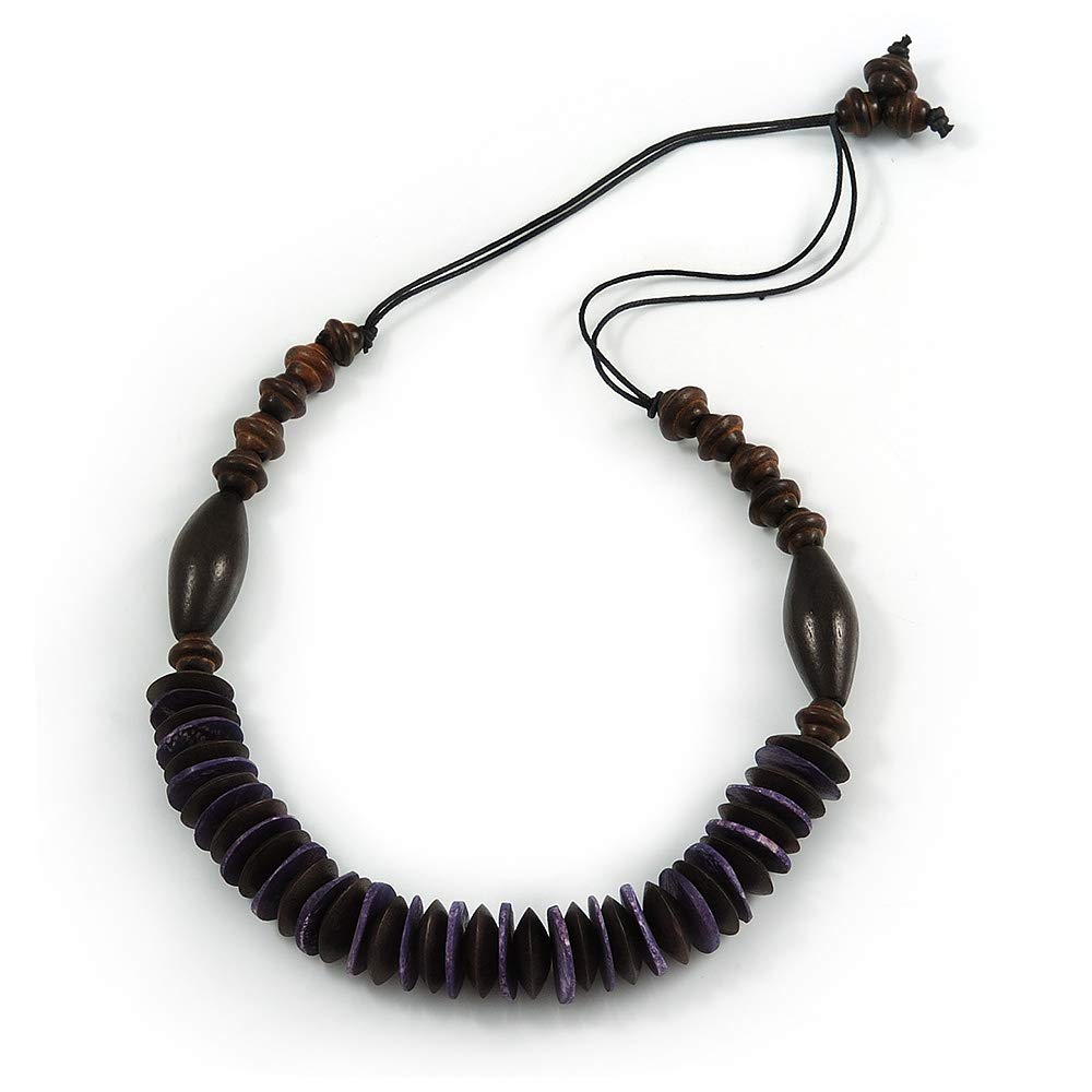 Avalaya Collana in corda di cotone a forma di V con foglie di