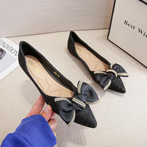 HIPPOSEUS Women's Bow-Knot Ballet Flats Pointed Toe Flats Shoes Comfort Lightweight Loafers2