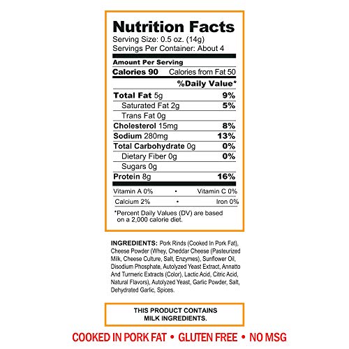 Pork King Good Nacho Cheddar Pork Rinds (Chicharrones) (4 Pack) Snacks