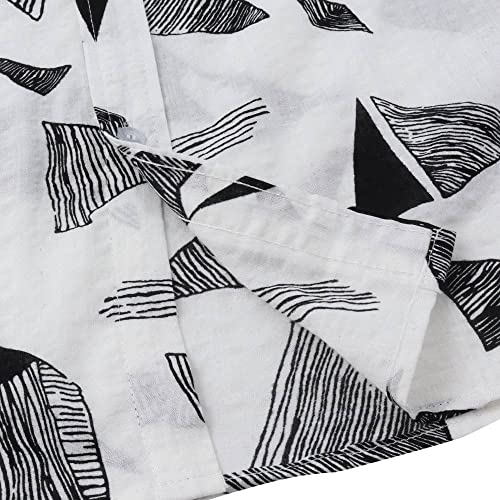 Chemise d'été homme décontractée imprimé tropical blanc manches courtes - 6