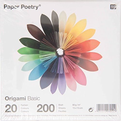 Rico Design Origami Basic - Papel para hacer papiroflexia, multicolor