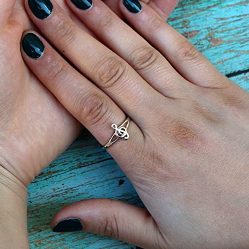 Sterling Silver 925 Musical Note Ring, Music Lover Women Jewelry, Women/Girls Treble Clef Adorable Ring3