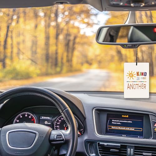 Image of Cute Boho Inspirational Lavender Car Air Freshener, Colorful Rainbow Sunshine Hanging Air Freshener 4 Pcs for Classroom Cars Closet Drawer Books, Cute Boho Car Accessories Mirror Decor for Women
