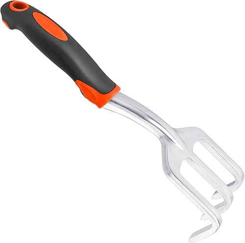 Rastrillo de mano herramienta de jardín, cultivadores de mano resistentes para jardinería, pequeña herramienta de garra de jardín con mango