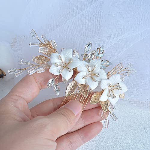 Beusoulover Wedding Hair Comb Clip, Wedding Hair Accessories For Brides, Crystal Bridal Hair Accessories Headpieces For Women, Girl, Party, Prom, (Style A) #TOP2