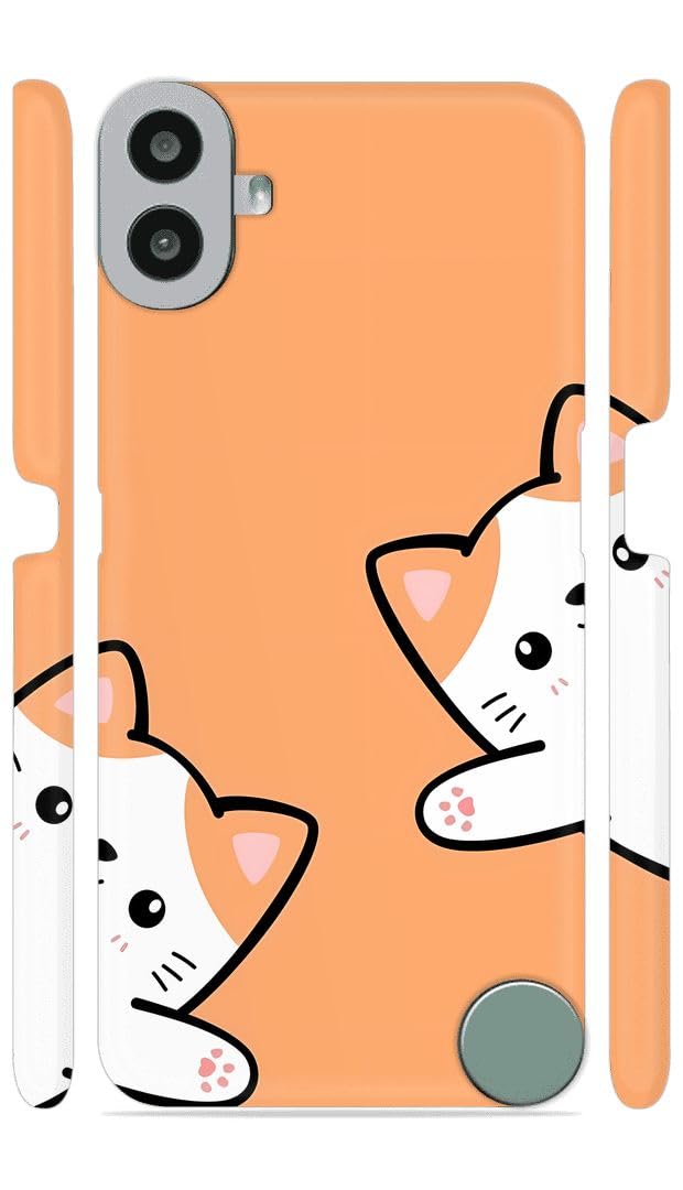 YAPZONE Orange White Kitties Designer Printed Hard Back Cover for CMF by Nothing Phone 1 5G Attractive and Uniquely Crafted Smartphone Case