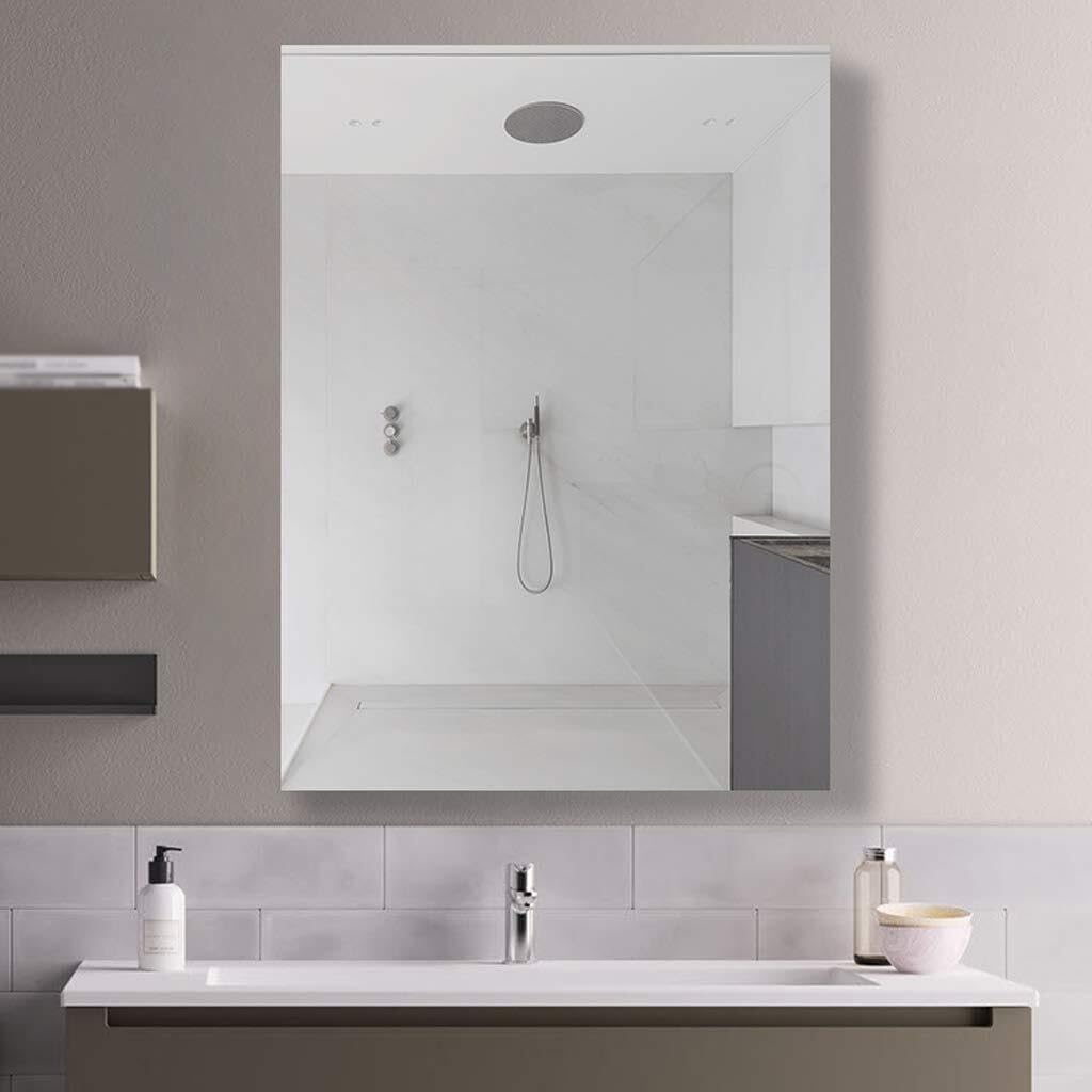 Wall Mounted Bathroom Mirror Cabinet, Space Aluminum Storage Unit with Adjustable Shelves, Silent Hinge, Explosion-Proof Silver Mirror, 40x80x12cm(30x70x12cm)