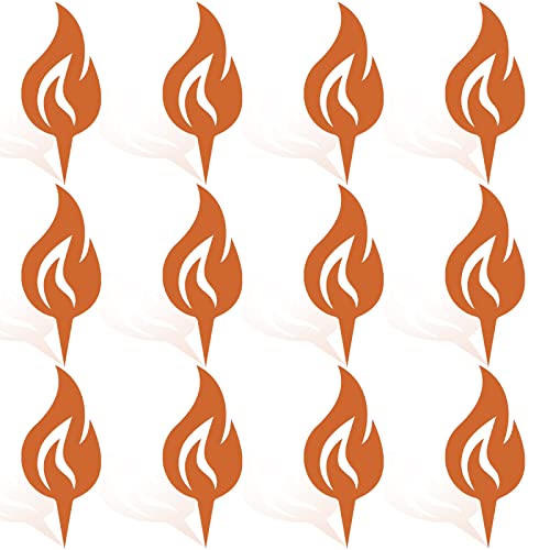 12 Stück Edelrost Deko Flamme Weihnachtsdeko Roststecker...