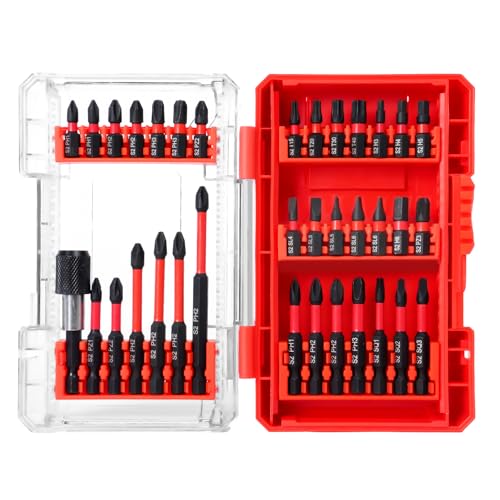 POPTOOL 35-Piece Magnetic Security Screwdriver Bit Set with Storage Case Dual-Use for Power Drills & Manual Drivers